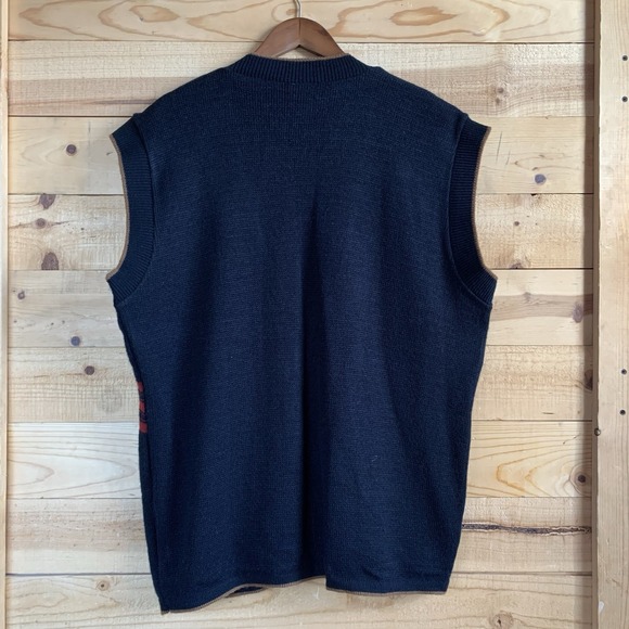 VTG Basic Editions Sweater Harvest Vest 1x Pumpkins Knit Cottagecore Granny Fall - Picture 6 of 6